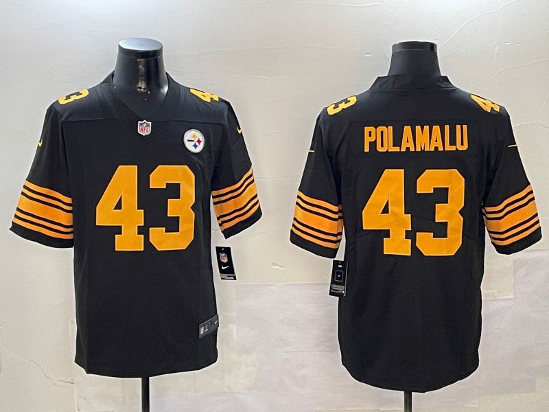 Men Pittsburgh Steelers #43 Polamalu Black 2024 Nike Limited NFL Jersey style 0102->pittsburgh steelers->NFL Jersey